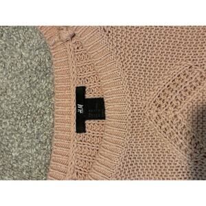 H&M Cropped Knit Sweater – Dusty Rose Pink Chunky Pullover (Size M)
